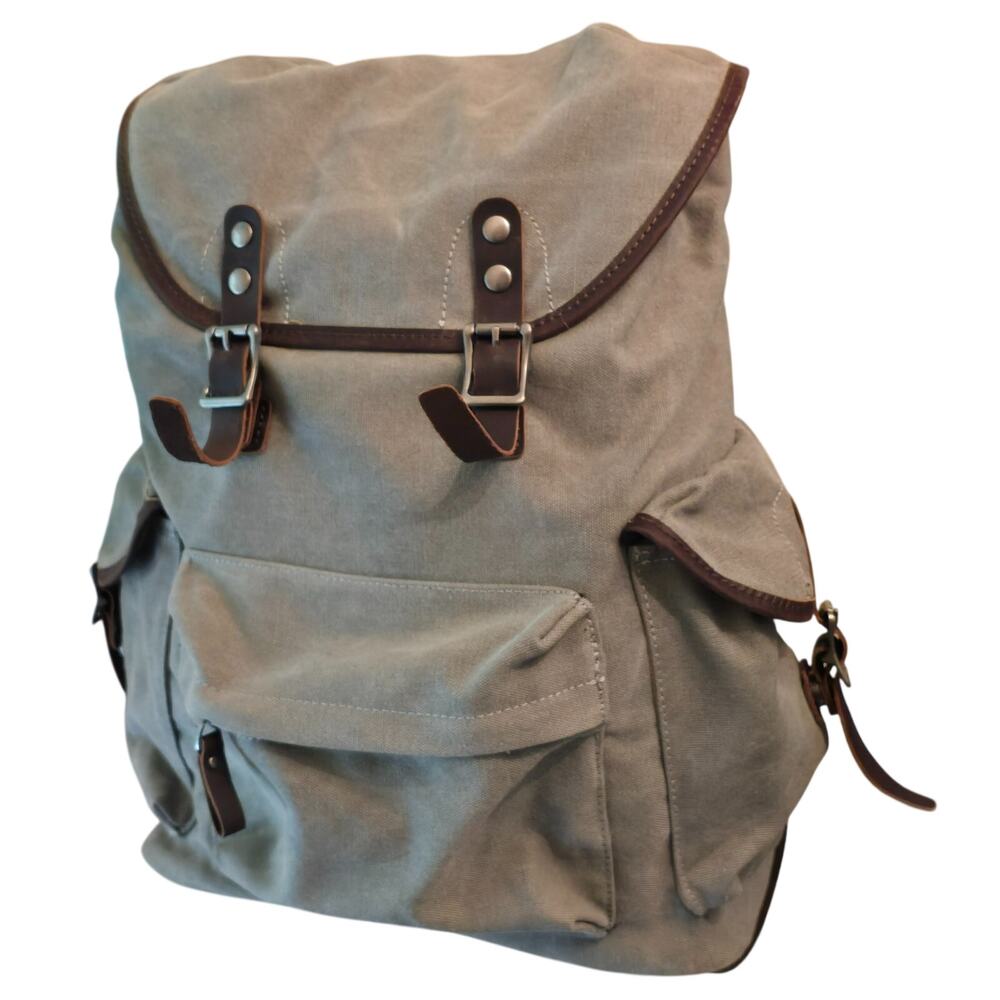 United Leather Canvas Leather Large Backpack Rucksack Laptop Bag